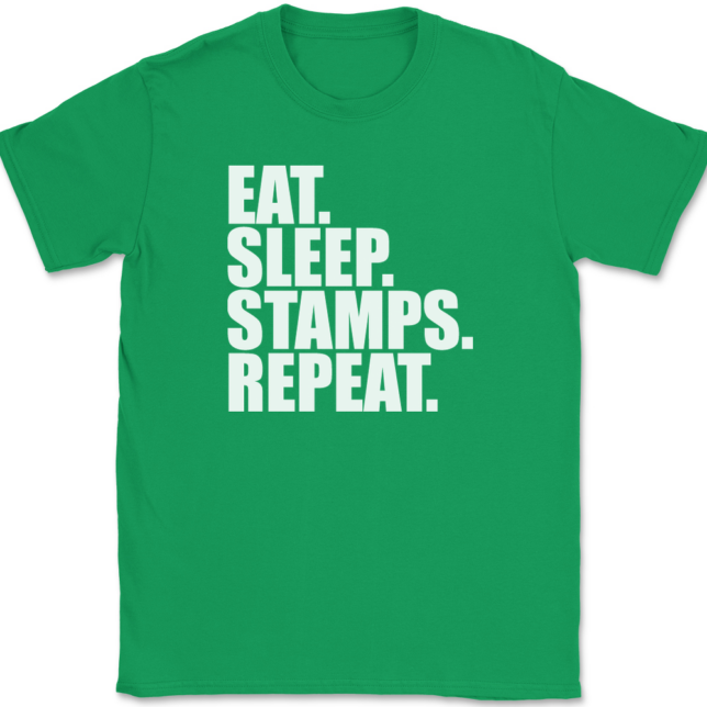 Eat Sleep Stamps Repeat T-Shirt Mens Tee - Image 7