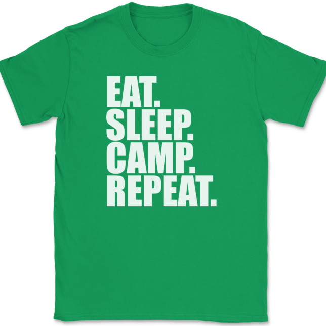 Eat Sleep Camp Repeat Camping T-Shirt Mens Tee - Image 7