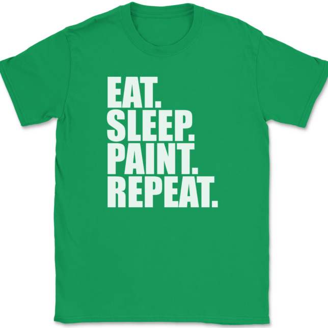 Eat Sleep Paint Repeat Painting T-Shirt Mens Tee - Image 7