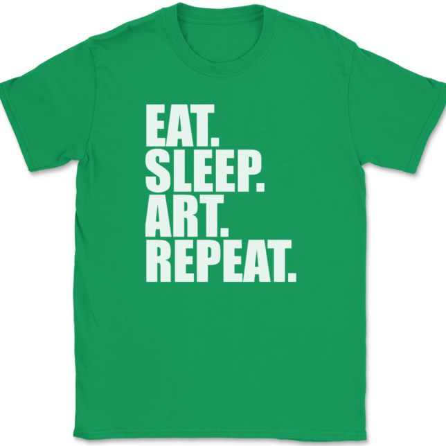 Eat Sleep Art Repeat Artist T-Shirt Mens Tee - Image 7