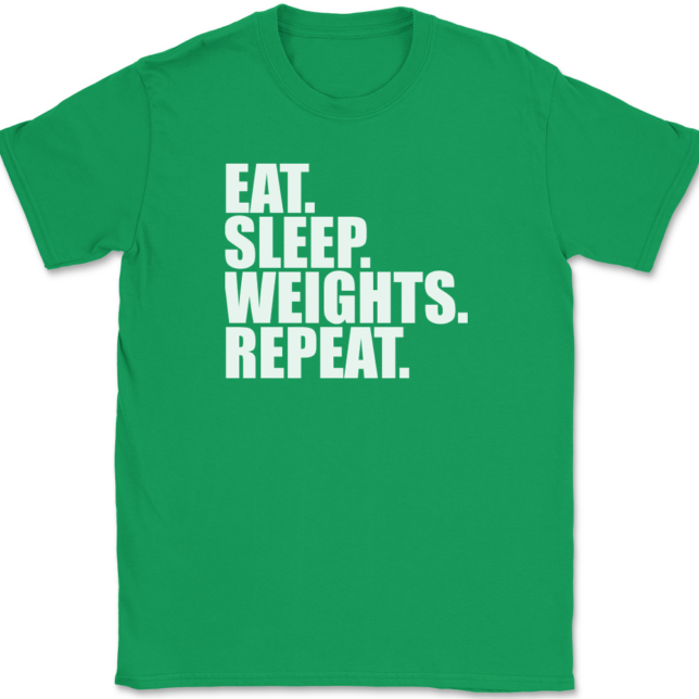 Eat Sleep Weights Repeat T-Shirt Mens Tee - Image 7