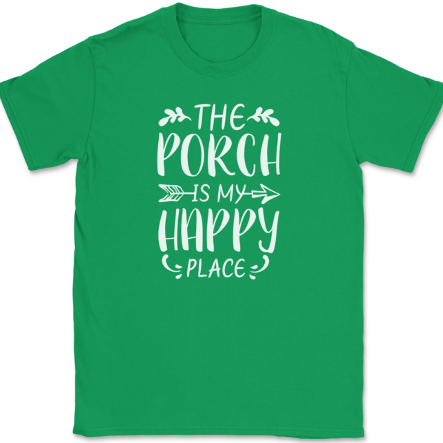 The Porch Is My Happy Place T-Shirt Mens Tee - Image 7