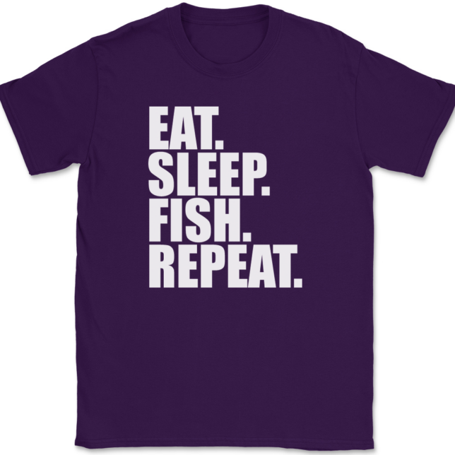 Eat Sleep Fish Repeat T-Shirt Mens Tee - Image 8