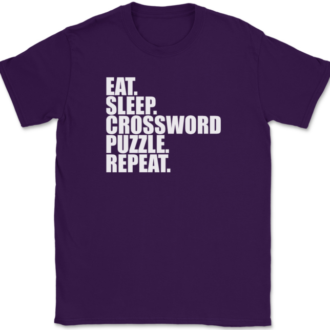 Eat Sleep Crossword Puzzle Repeat T-Shirt Mens Tee - Image 8