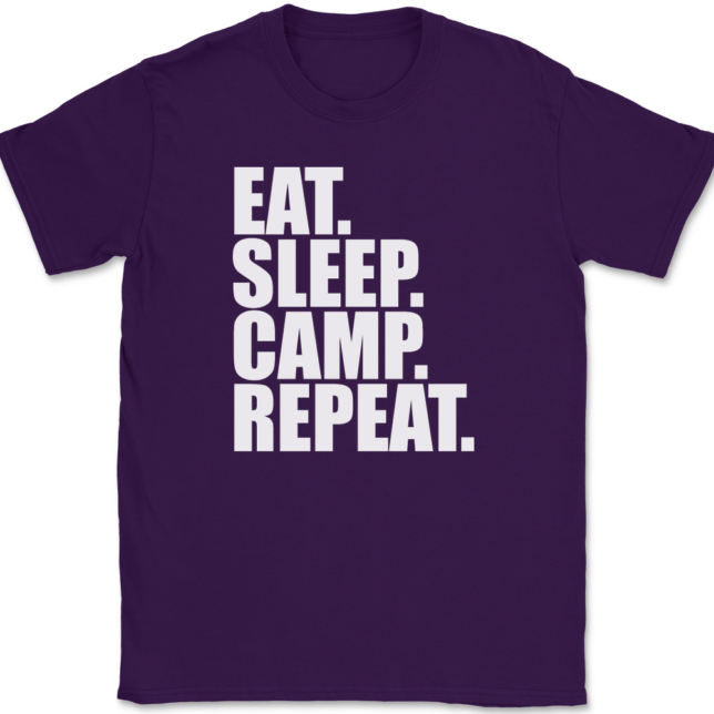 Eat Sleep Camp Repeat Camping T-Shirt Mens Tee - Image 8