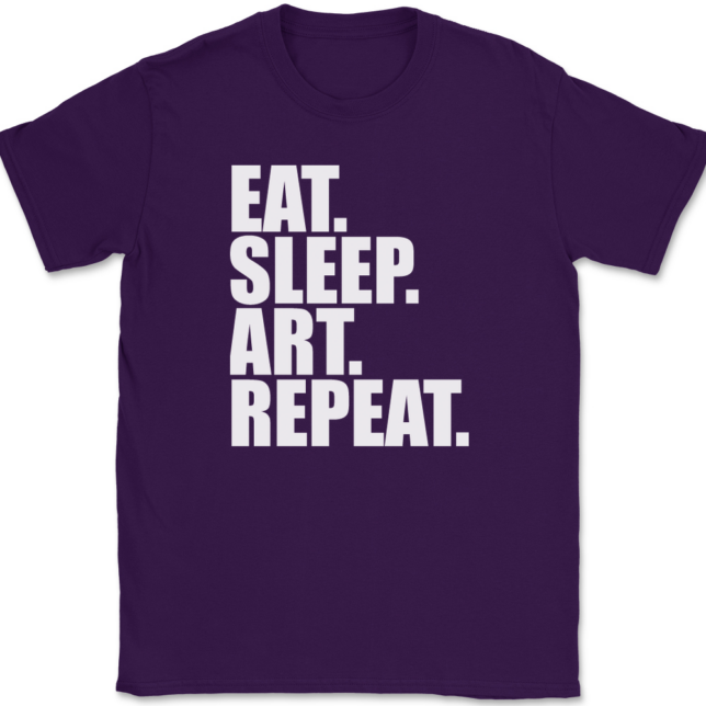 Eat Sleep Art Repeat Artist T-Shirt Mens Tee - Image 8