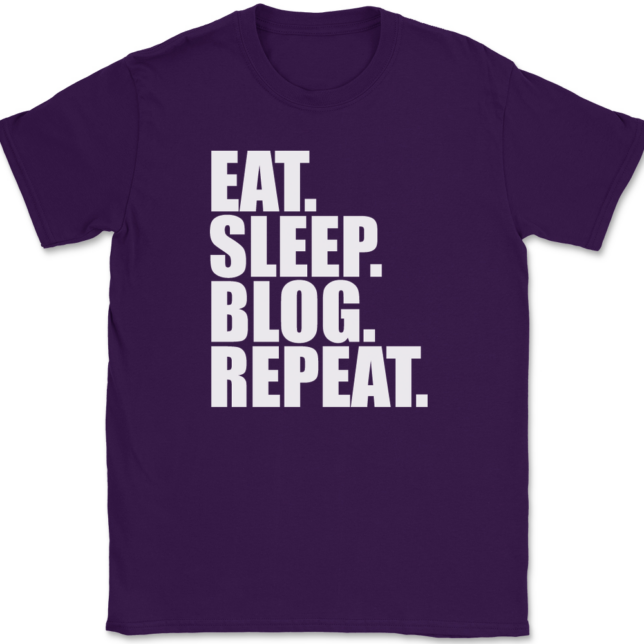 Eat Sleep Blog Repeat Blogging T-Shirt Mens Tee - Image 8