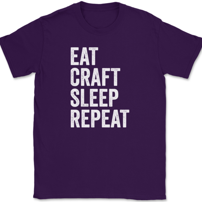 Eat Craft Sleep Repeat Crafting T-Shirt Mens Tee - Image 8