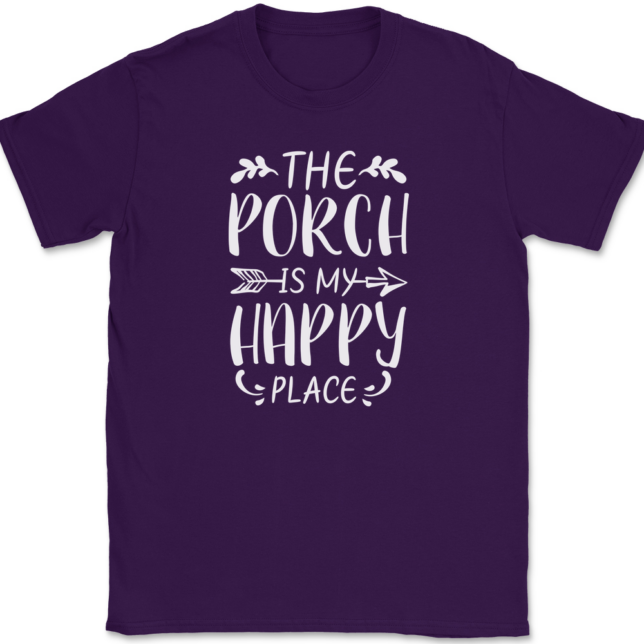 The Porch Is My Happy Place T-Shirt Mens Tee - Image 8