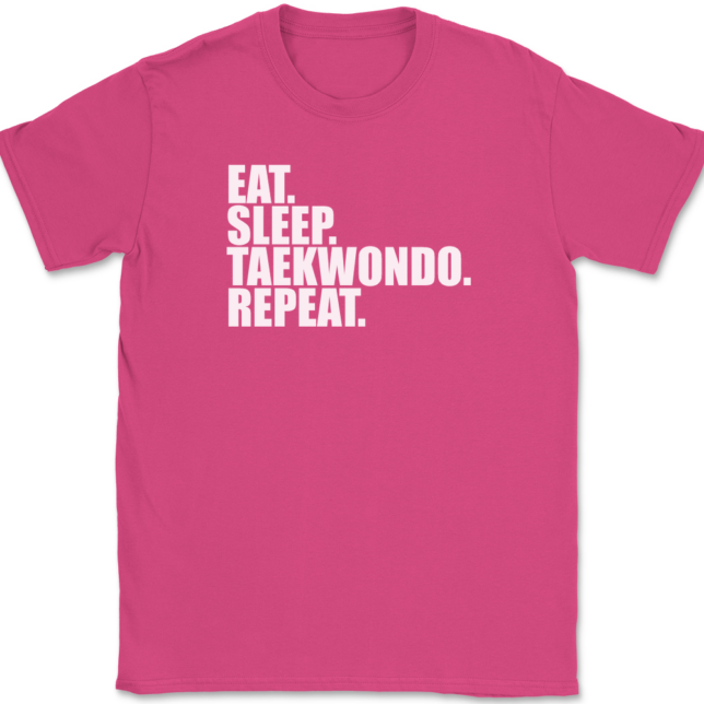 Eat Sleep Taekwondo Repeat T-Shirt Mens Tee - Image 9