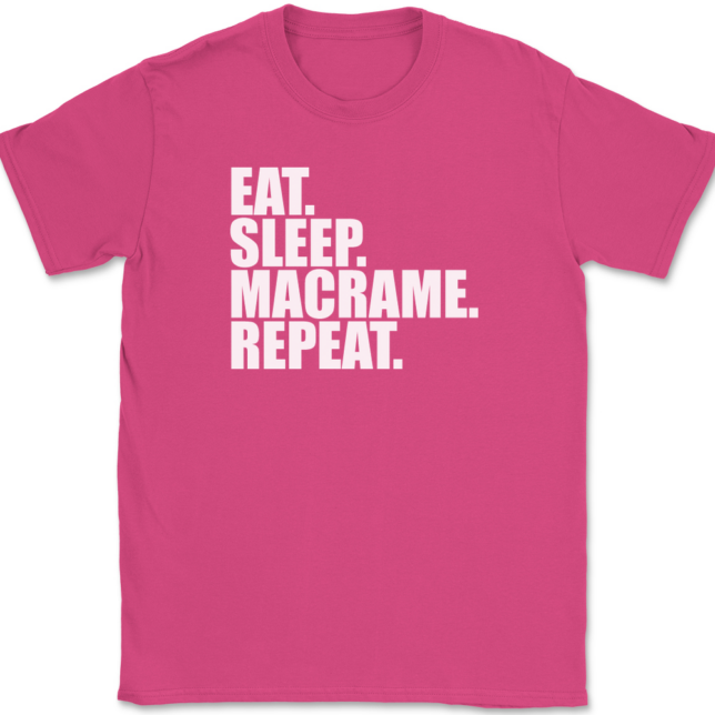 Eat Sleep Macrame Repeat Crafting T-Shirt Mens Tee - Image 9