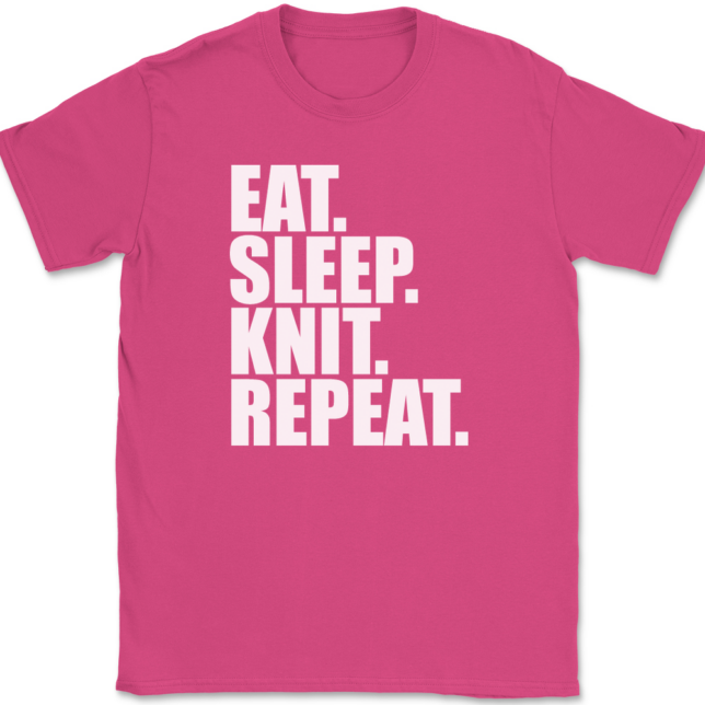 Eat Sleep Knit Repeat Knitting T-Shirt Mens Tee - Image 9