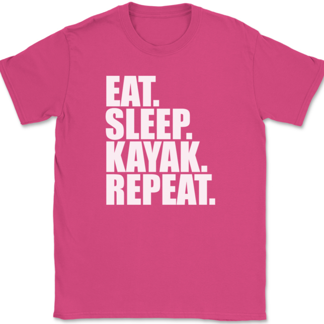 Eat Sleep Kayak Repeat T-Shirt Mens Tee - Image 9