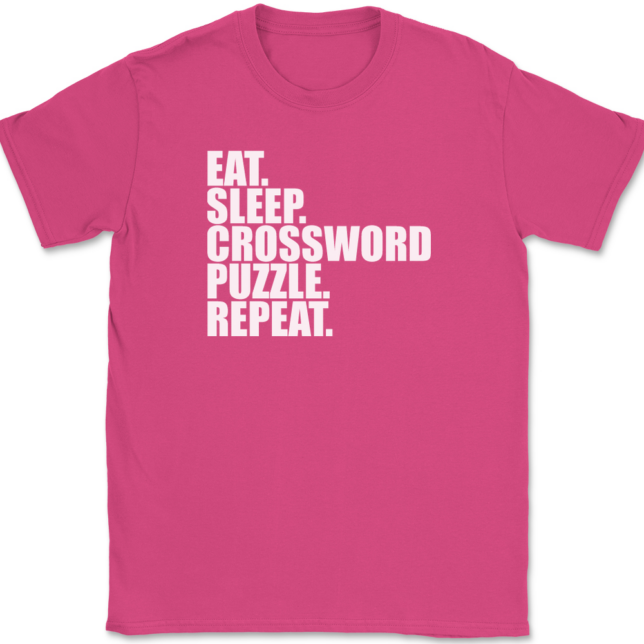 Eat Sleep Crossword Puzzle Repeat T-Shirt Mens Tee - Image 9