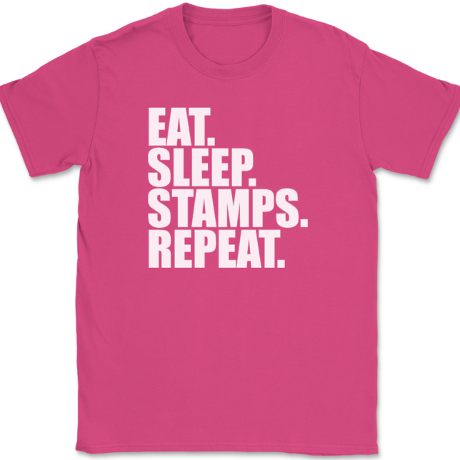 Eat Sleep Stamps Repeat T-Shirt Mens Tee - Image 9