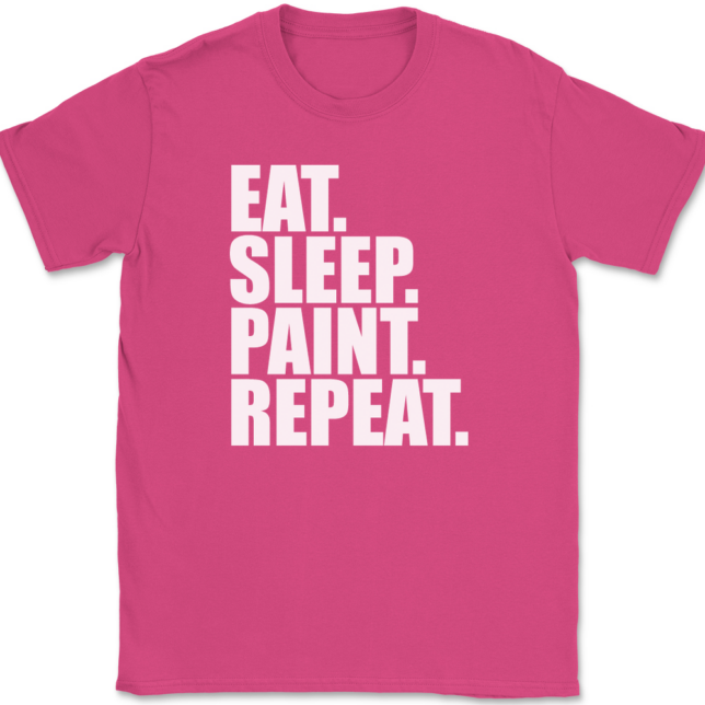 Eat Sleep Paint Repeat Painting T-Shirt Mens Tee - Image 9