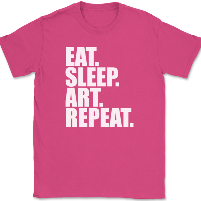 Eat Sleep Art Repeat Artist T-Shirt Mens Tee - Image 9