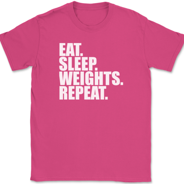 Eat Sleep Weights Repeat T-Shirt Mens Tee - Image 9