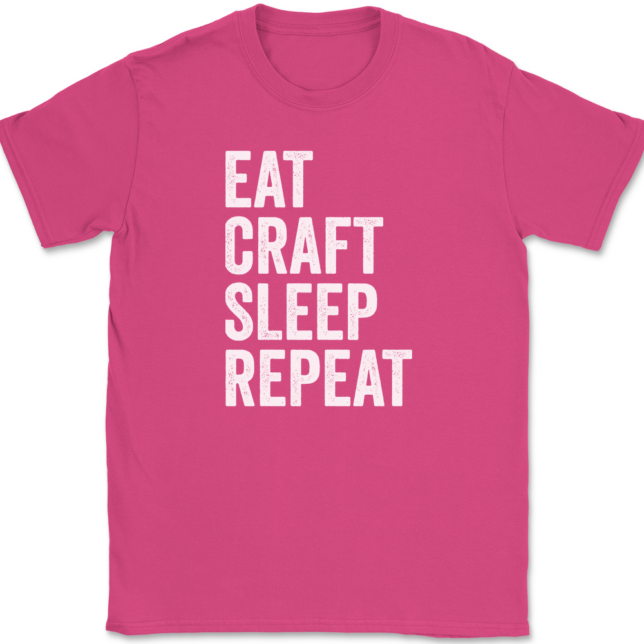 Eat Craft Sleep Repeat Crafting T-Shirt Mens Tee - Image 9