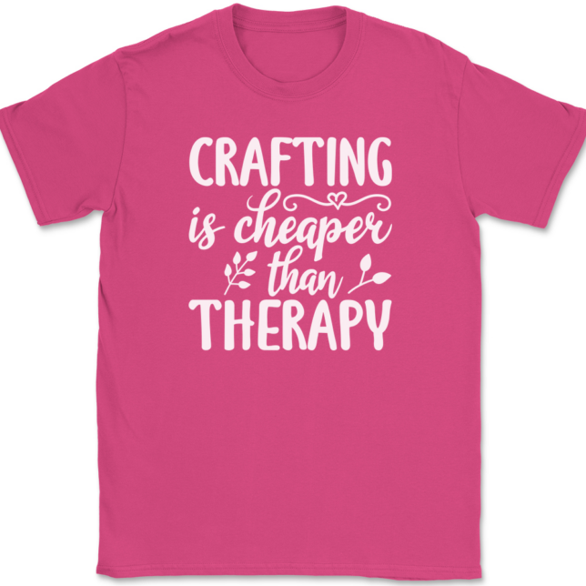 Crafting Is Cheaper Than Therapy T-Shirt Mens Tee - Image 9