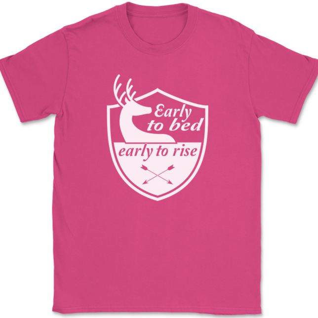 Early to Bed Early To Rise Hunter T-Shirt Mens Tee - Image 9