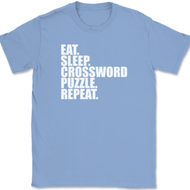 Eat Sleep Crossword Puzzle Repeat T-Shirt Mens Tee - Image 10