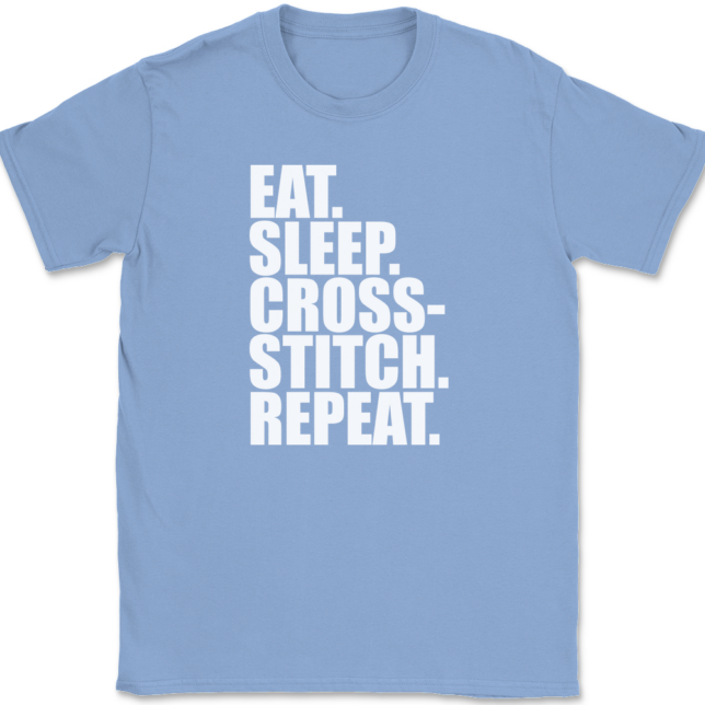 Eat Sleep Cross-Stitch Repeat T-Shirt Mens Tee - Image 10