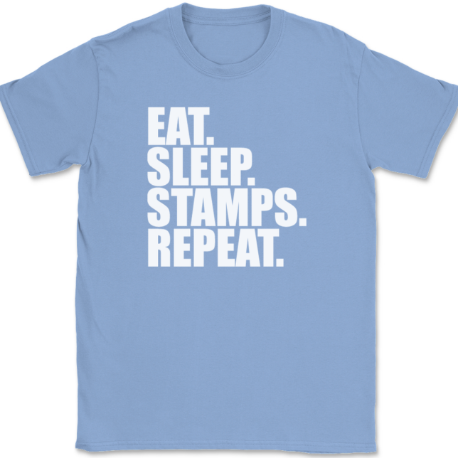 Eat Sleep Stamps Repeat T-Shirt Mens Tee - Image 10