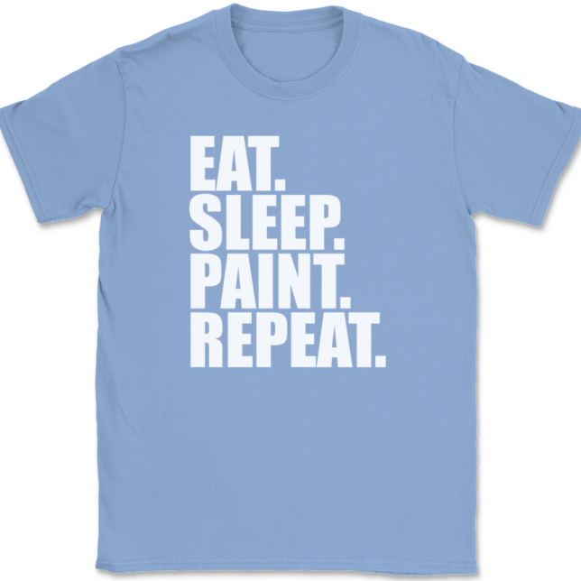 Eat Sleep Paint Repeat Painting T-Shirt Mens Tee - Image 10