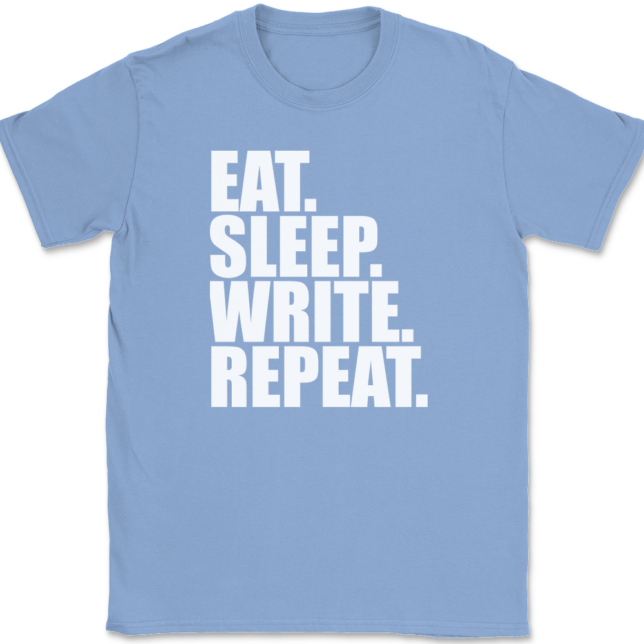 Eat Sleep Write Repeat Calligraphy T-Shirt Mens Tee - Image 10