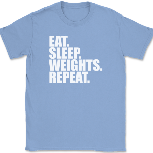 Eat Sleep Weights Repeat T-Shirt Mens Tee - Image 10