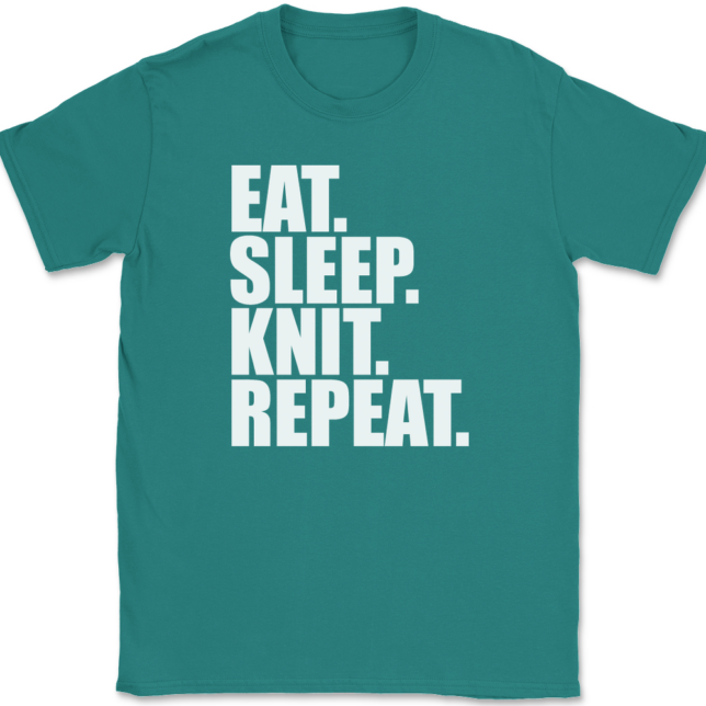 Eat Sleep Knit Repeat Knitting T-Shirt Mens Tee - Image 11