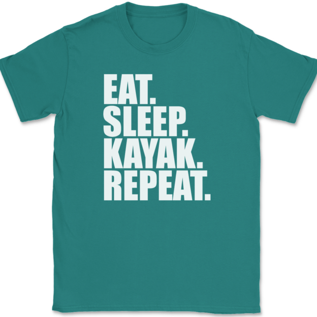 Eat Sleep Kayak Repeat T-Shirt Mens Tee - Image 11