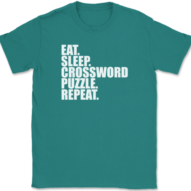 Eat Sleep Crossword Puzzle Repeat T-Shirt Mens Tee - Image 11