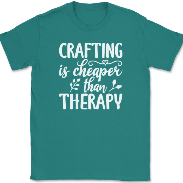 Crafting Is Cheaper Than Therapy T-Shirt Mens Tee - Image 11