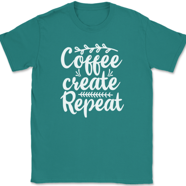 Coffee Create Repeat Crafting T-Shirt Mens Tee - Image 11