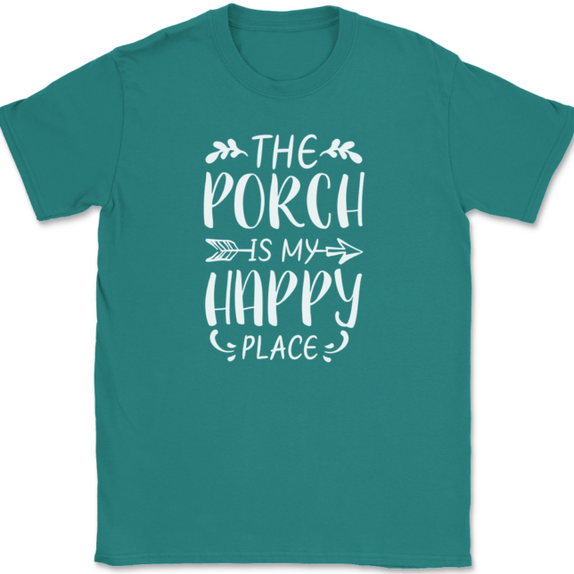 The Porch Is My Happy Place T-Shirt Mens Tee - Image 11