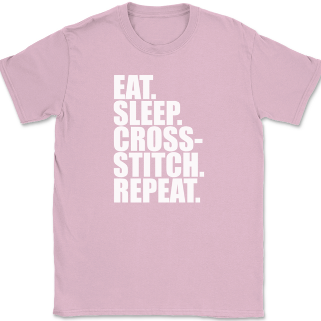 Eat Sleep Cross-Stitch Repeat T-Shirt Mens Tee - Image 12