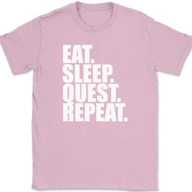 Eat Sleep Quest Repeat Gaming T-Shirt Mens Tee - Image 12