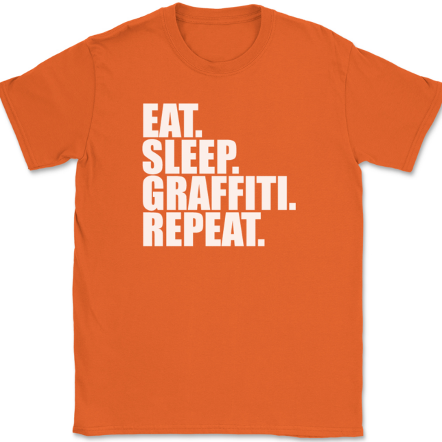 Eat Sleep Graffiti Repeat T-Shirt Mens Tee - Image 13