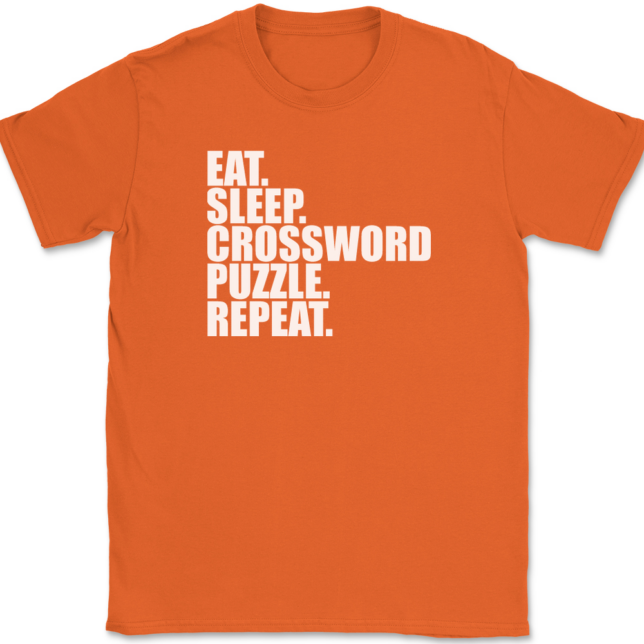 Eat Sleep Crossword Puzzle Repeat T-Shirt Mens Tee - Image 13