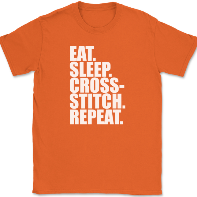 Eat Sleep Cross-Stitch Repeat T-Shirt Mens Tee - Image 13