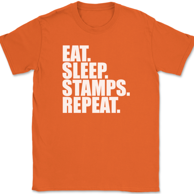 Eat Sleep Stamps Repeat T-Shirt Mens Tee - Image 13