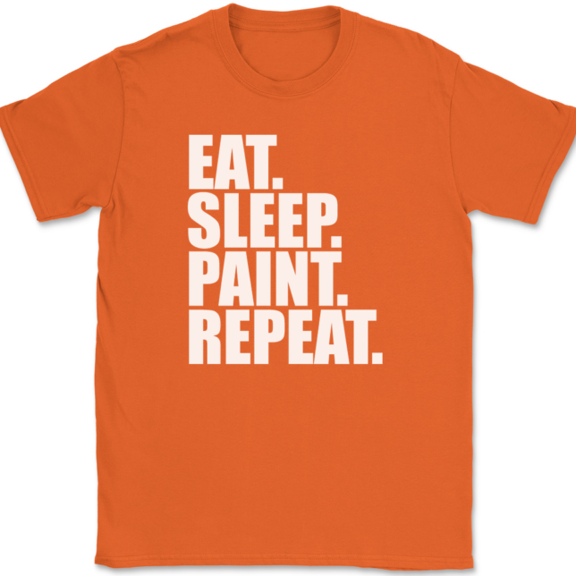 Eat Sleep Paint Repeat Painting T-Shirt Mens Tee - Image 13