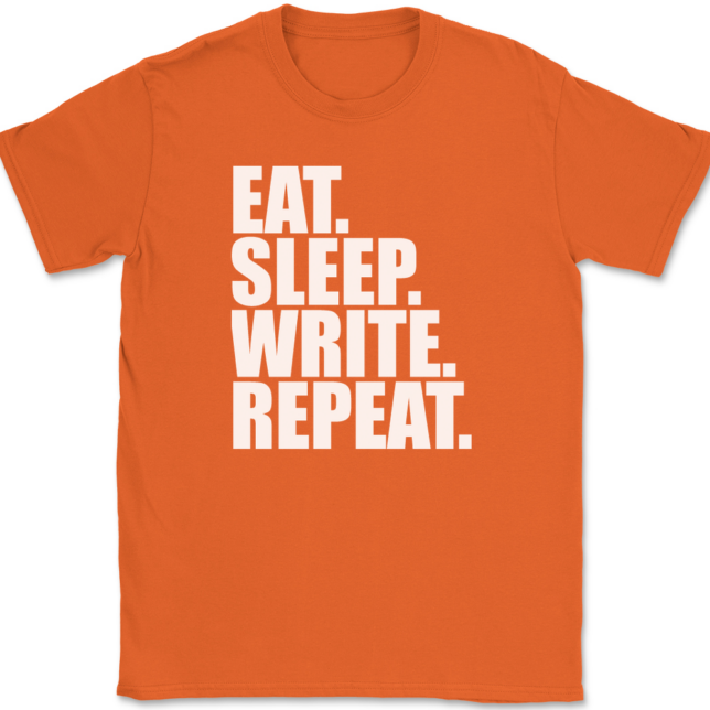 Eat Sleep Write Repeat Calligraphy T-Shirt Mens Tee - Image 13