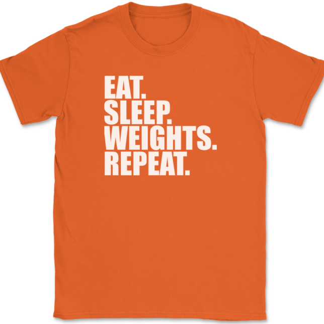 Eat Sleep Weights Repeat T-Shirt Mens Tee - Image 13