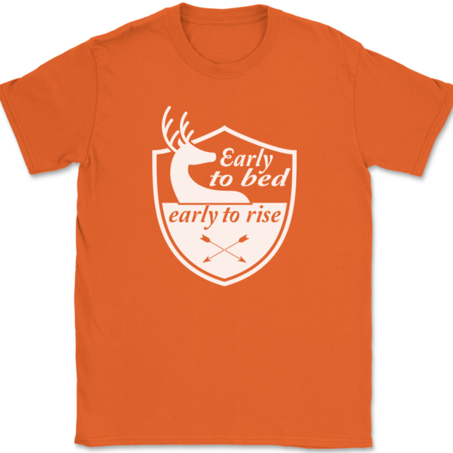 Early to Bed Early To Rise Hunter T-Shirt Mens Tee - Image 13