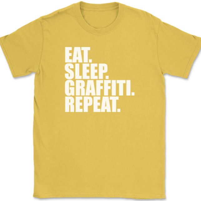 Eat Sleep Graffiti Repeat T-Shirt Mens Tee - Image 14