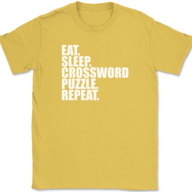 Eat Sleep Crossword Puzzle Repeat T-Shirt Mens Tee - Image 14