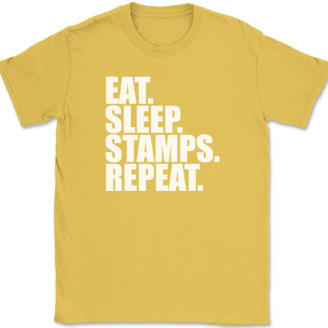 Eat Sleep Stamps Repeat T-Shirt Mens Tee - Image 14